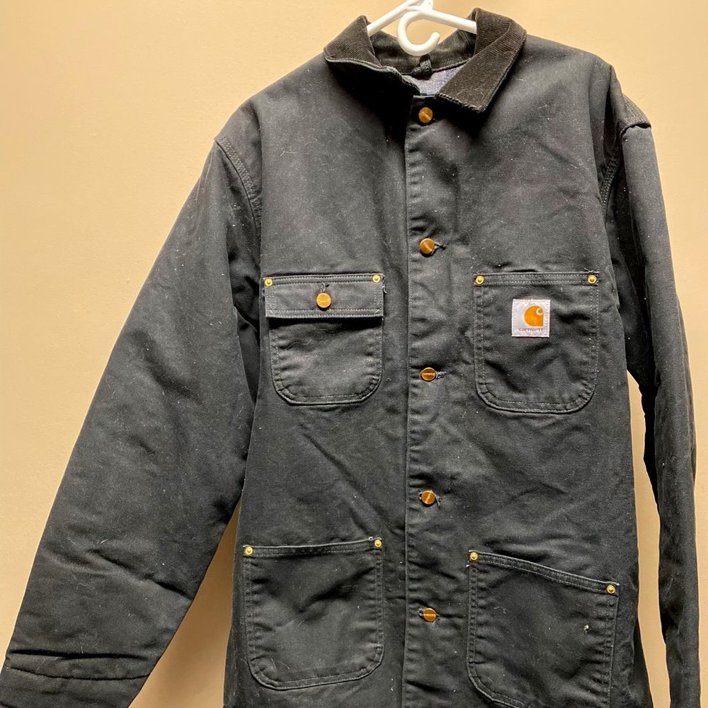 Carhartt FIRM DUCK BLANKET-LINED CHORE COAT - LT - Black